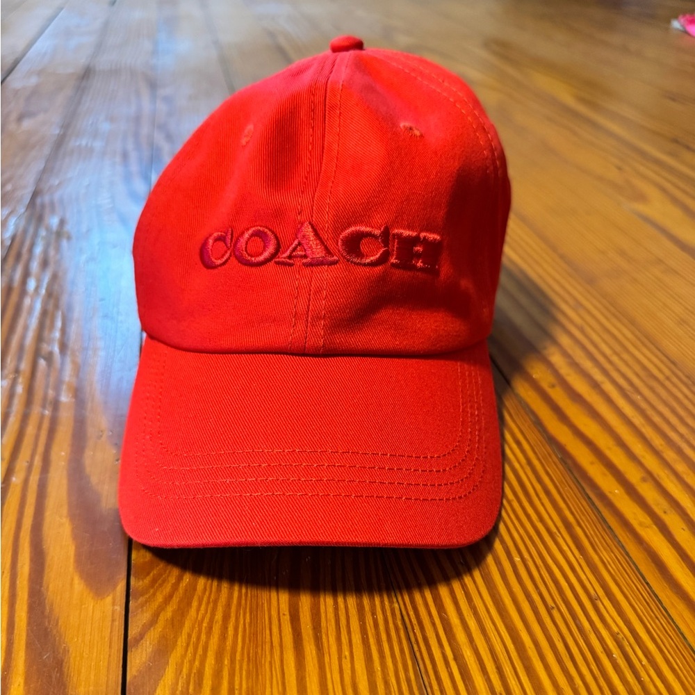 Coach Women’s Embroidered Red Adjustable Baseball Hat